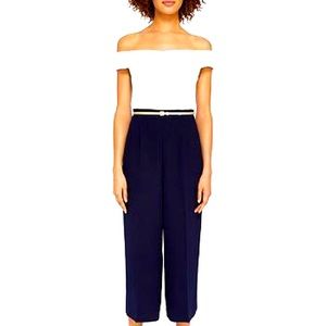Ted Baker NWT cold shoulder cropped navy jumpsuit